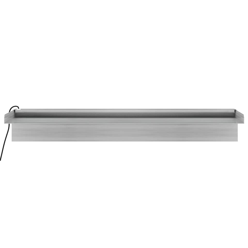 Déversoir pour cascade avec LED RVB Inox 60 cm