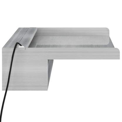 Déversoir pour cascade avec LED RVB Inox 60 cm