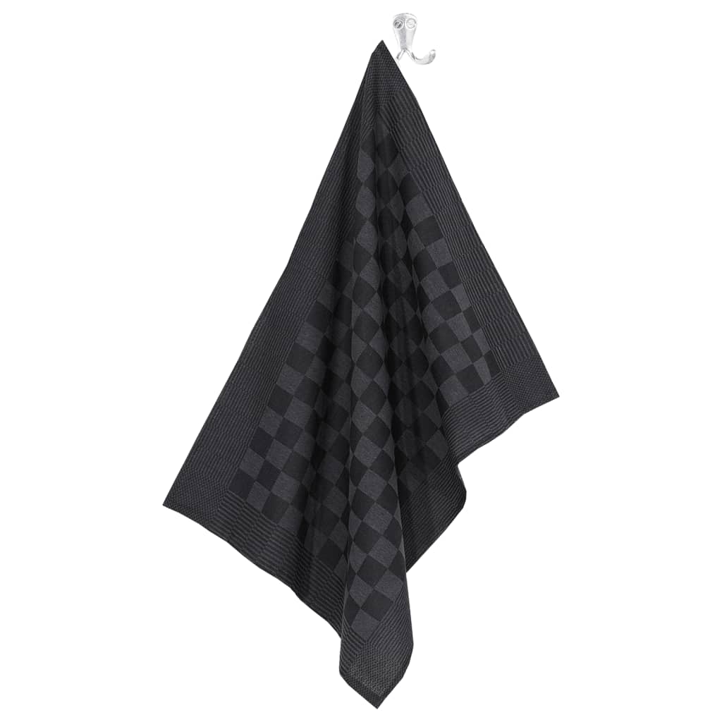 Ensemble de serviettes 20 pcs noir et gris coton