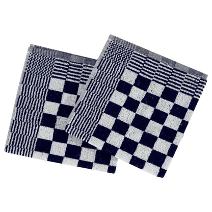 Ensemble de serviettes 10 pcs bleu et blanc coton