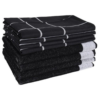 Ensemble de serviettes 12 pcs noir coton