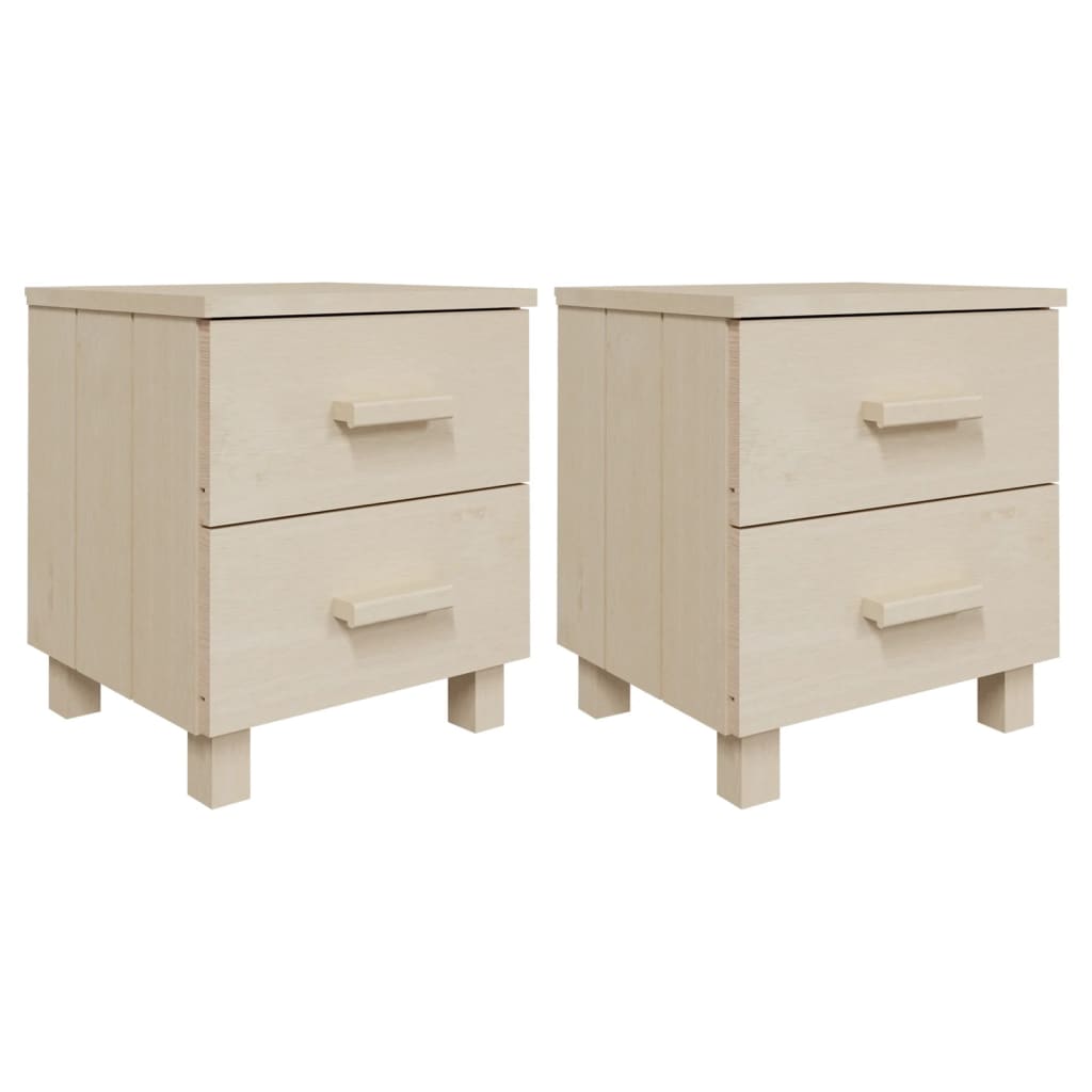 Tables de chevet HAMAR 2pcs Marron miel 40x35x44,5cm Bois