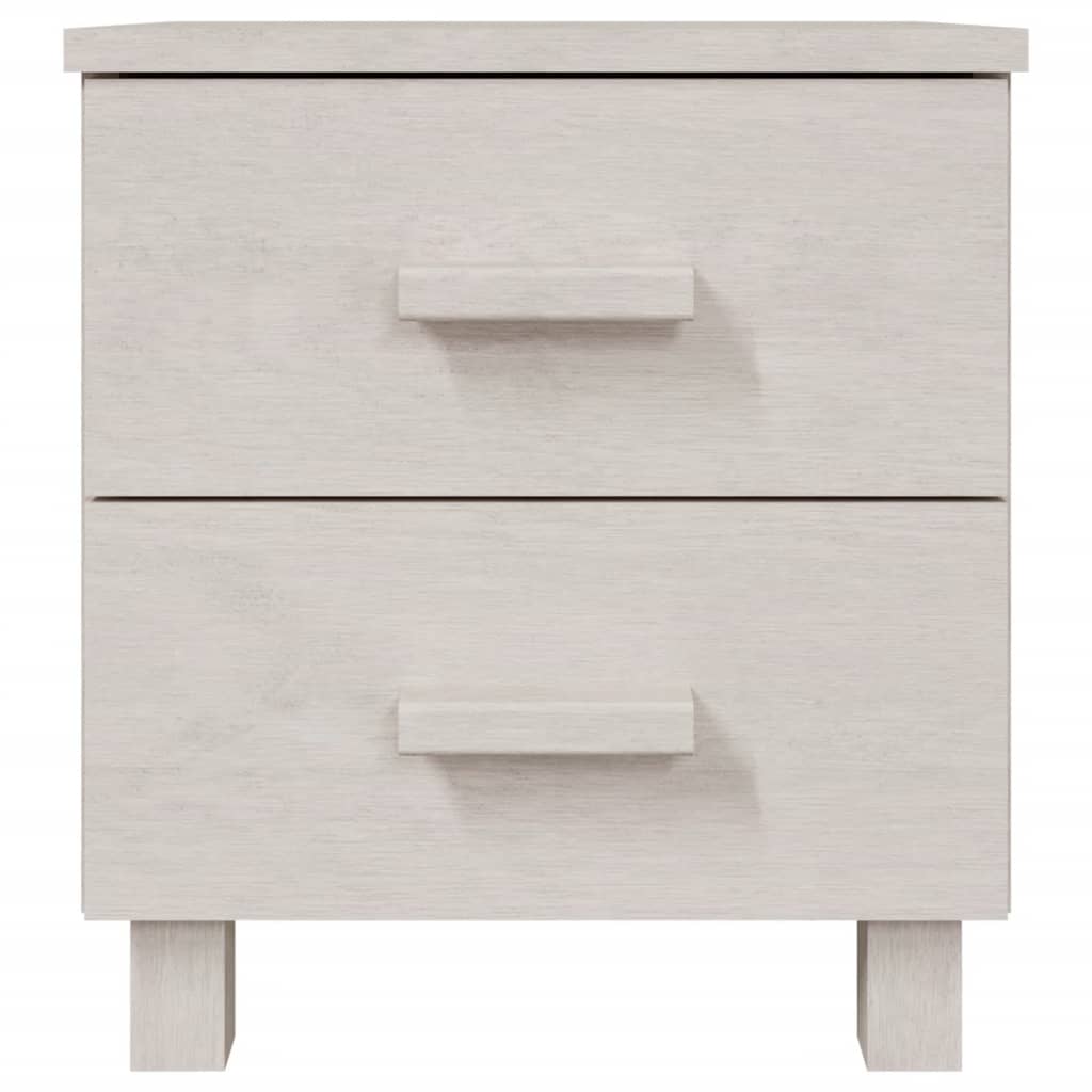 Tables de chevet HAMAR 2 pcs Blanc 40x35x44,5 cm Bois massif