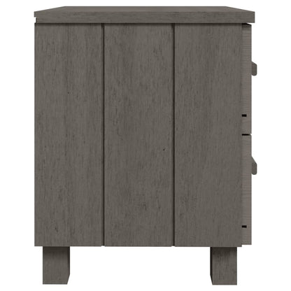 Tables de chevet HAMAR 2pcs Gris clair 40x35x44,5cm Bois massif