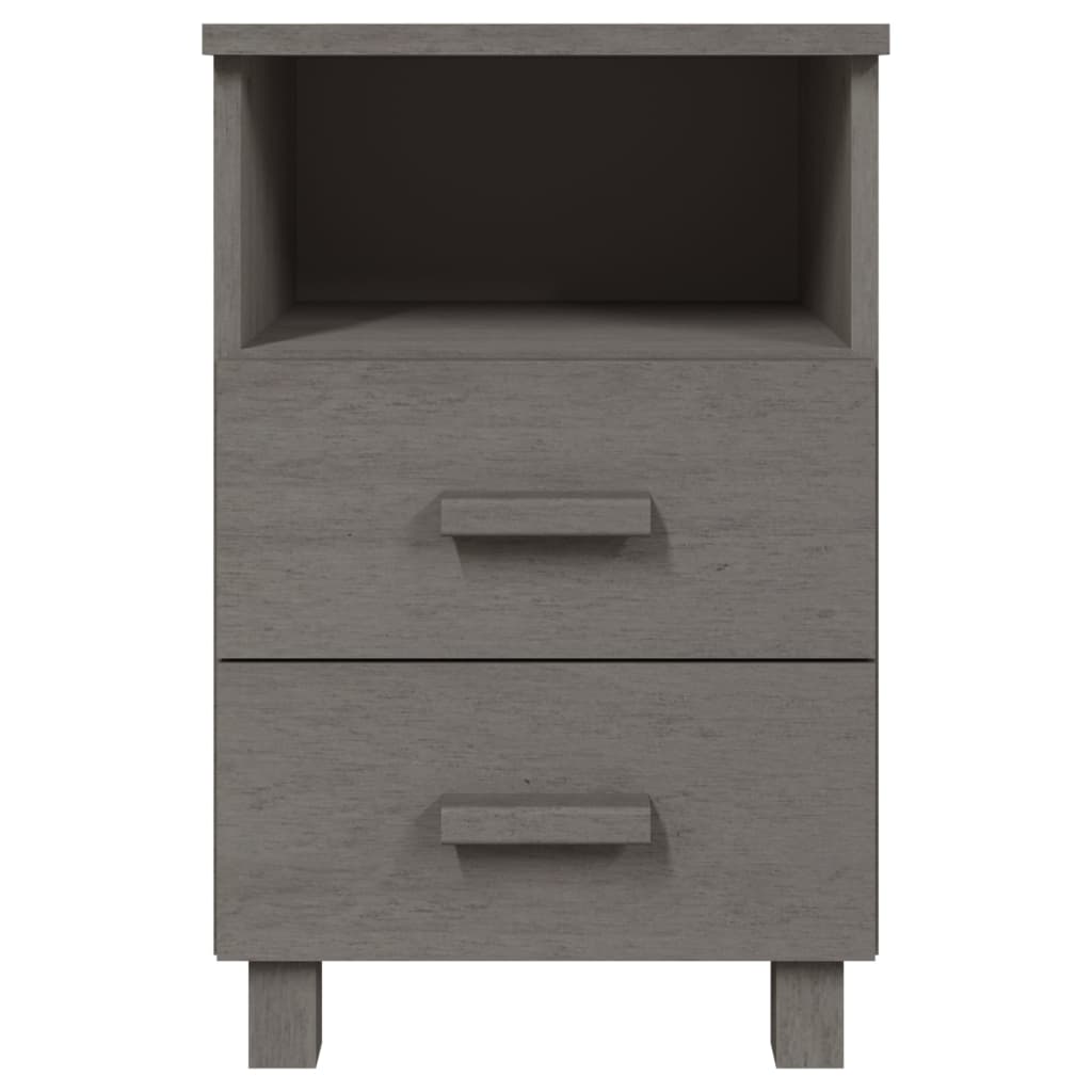 Table de chevet HAMAR Gris clair 40x35x62 cm Bois de pin massif