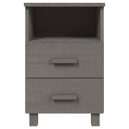 Table de chevet HAMAR Gris clair 40x35x62 cm Bois de pin massif