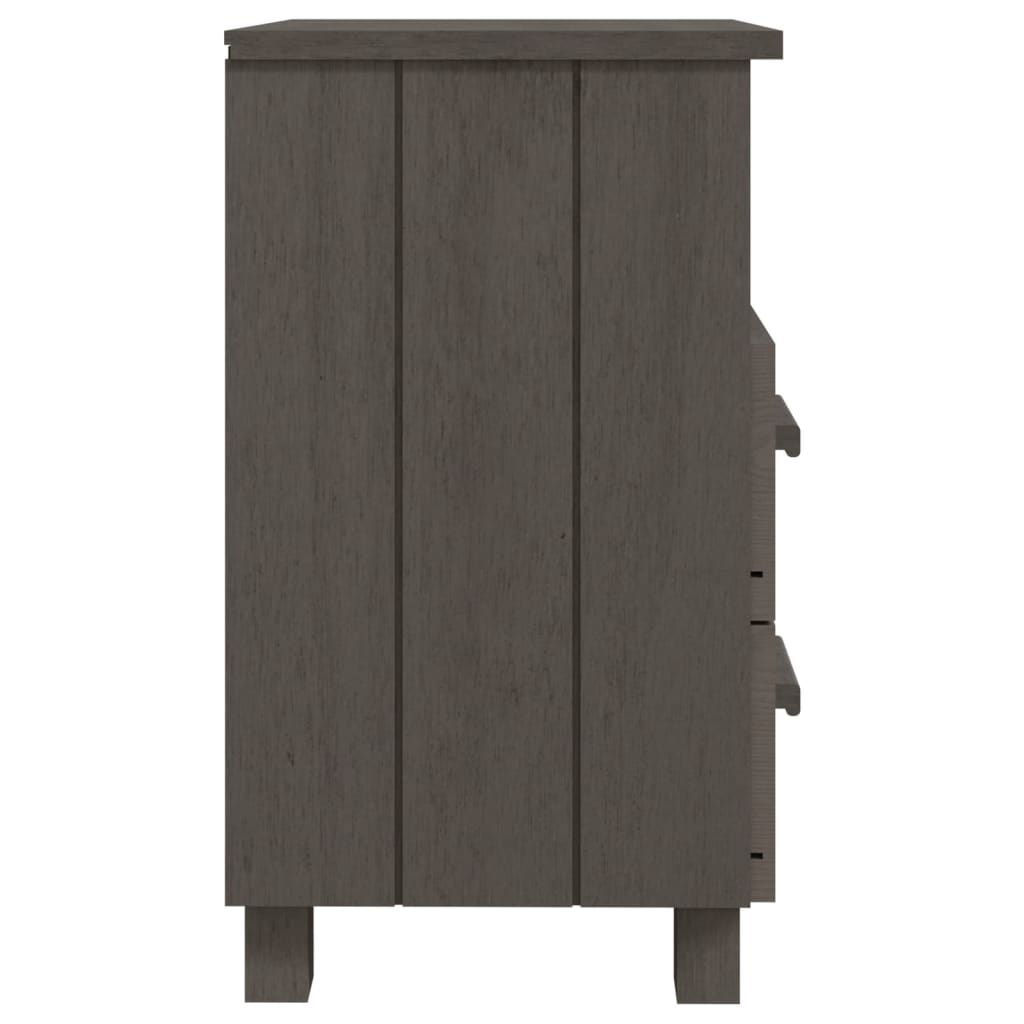 Table de chevet HAMAR Gris clair 40x35x62 cm Bois de pin massif