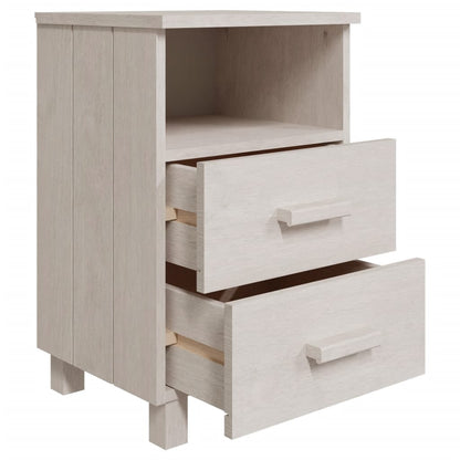 Tables de chevet HAMAR 2 pcs Blanc 40x35x62 cm Bois massif