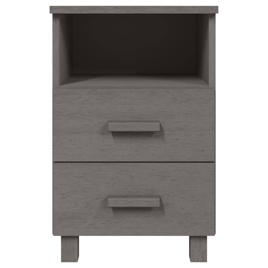 Tables de chevet HAMAR 2 pcs Gris clair 40x35x62 cm Bois massif