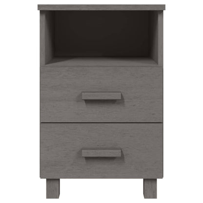 Tables de chevet HAMAR 2 pcs Gris clair 40x35x62 cm Bois massif