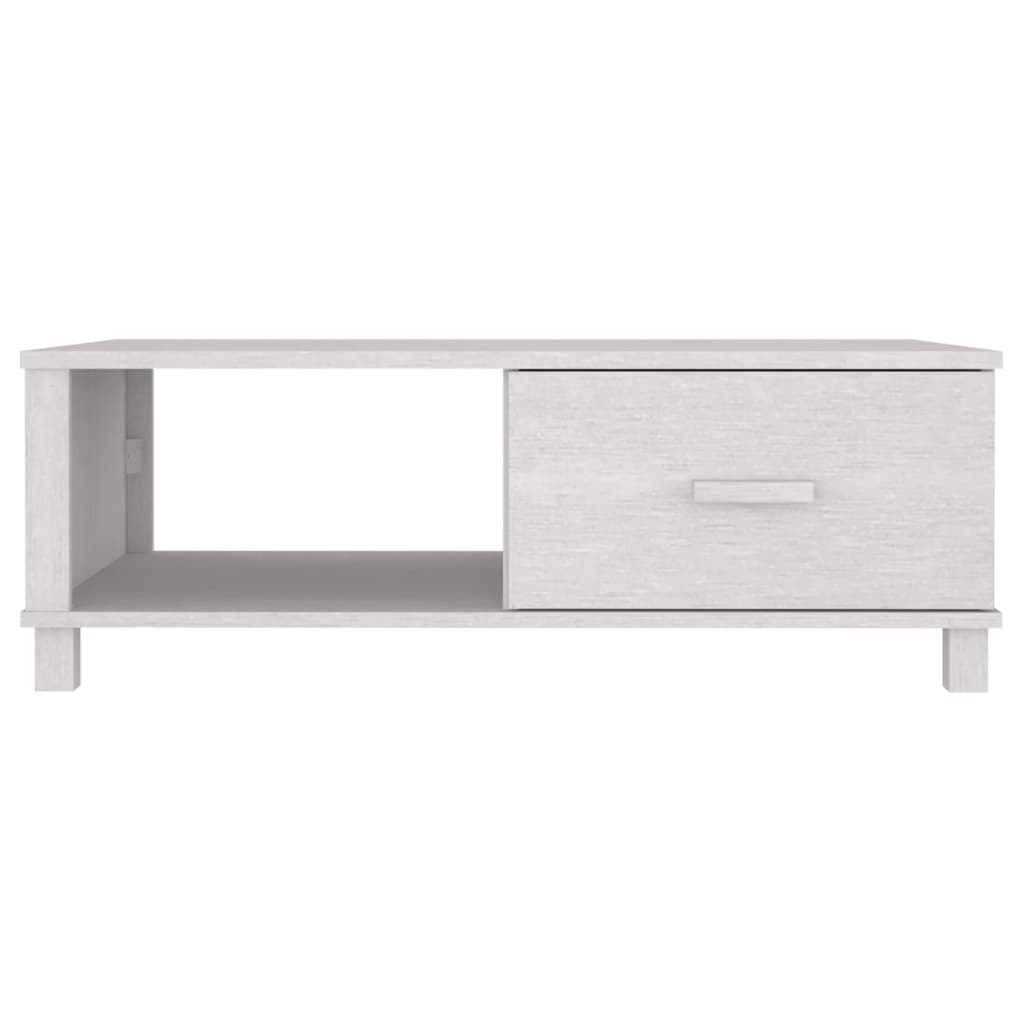 Table basse HAMAR Blanc 100x55x35 cm Bois massif de pin