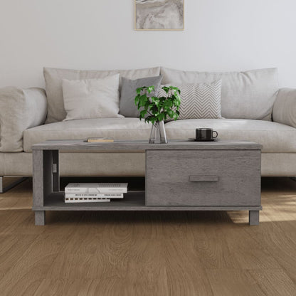 Table basse HAMAR Gris clair 100x55x35 cm Bois massif de pin