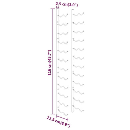 Casier à vin mural pour 24 bouteilles 2 pcs Blanc Fer