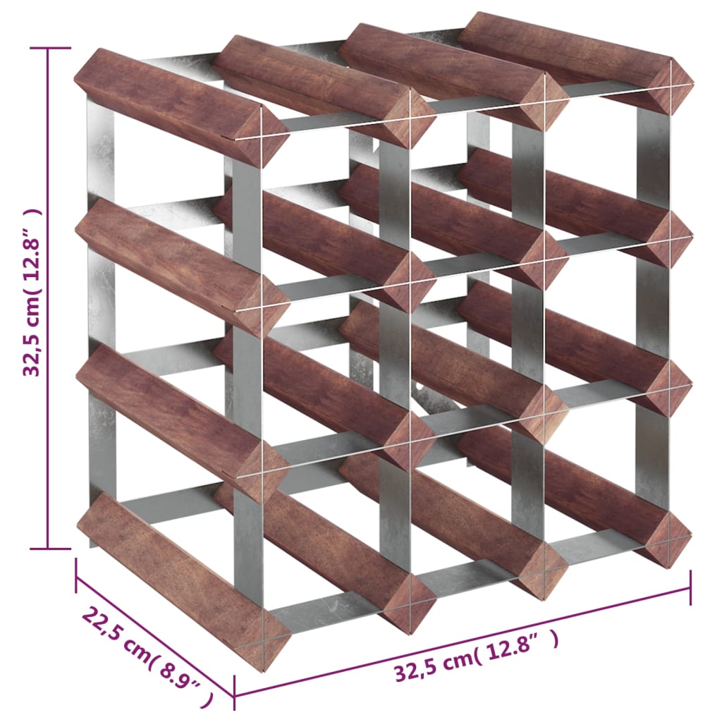 Casier à bouteilles pour 12 bouteilles Marron Bois pin solide