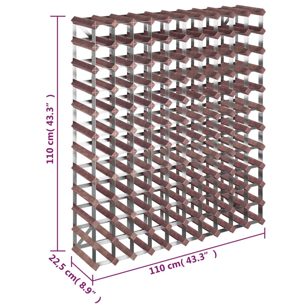 Casier à bouteilles pour 120 bouteilles Marron Bois pin solide