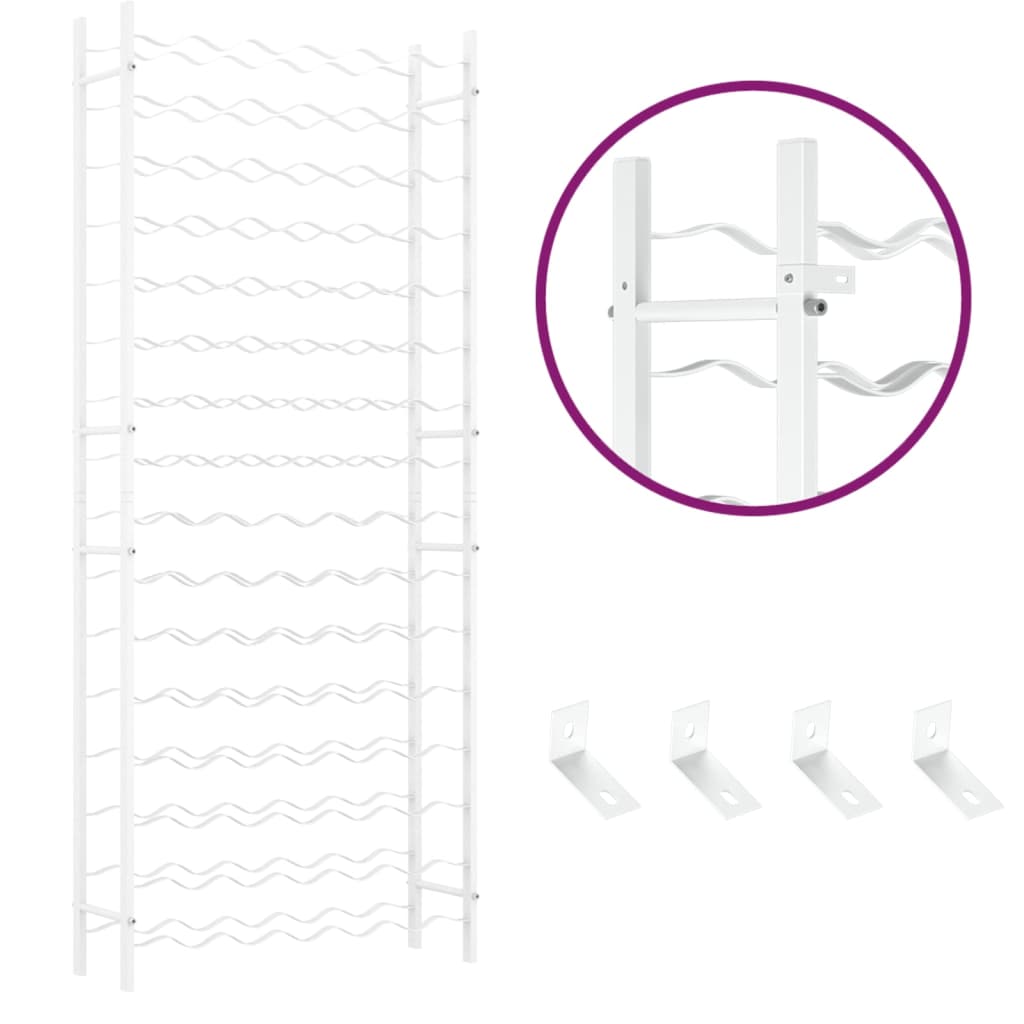 Casier à bouteilles pour 96 bouteilles Blanc Métal