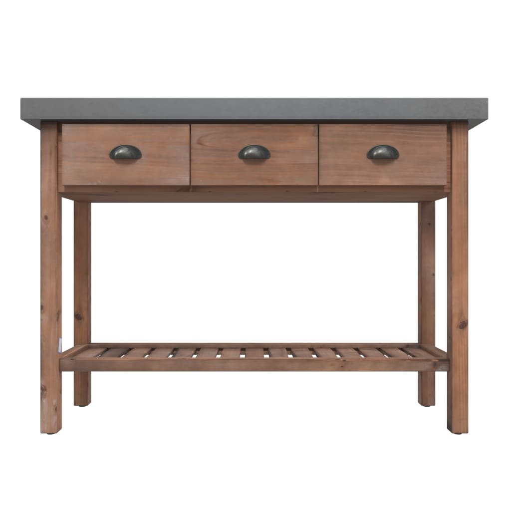 Table console 110x35x80 cm Bois de sapin massif