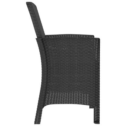 Chaises de jardin lot de 2 avec coussins Rotin PP Graphite