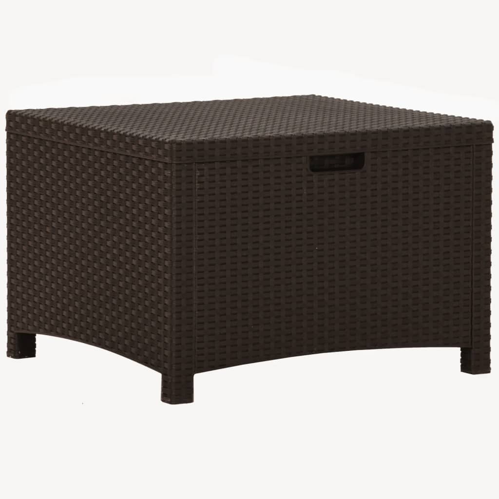 Boîte de rangement de jardin 60x54x41 cm Rotin PP Marron