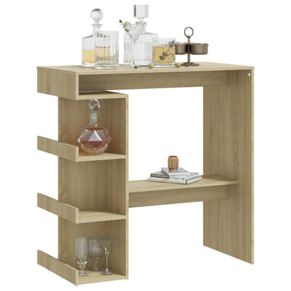 Table de bar étagère de rangement Chêne sonoma Bois ingénierie