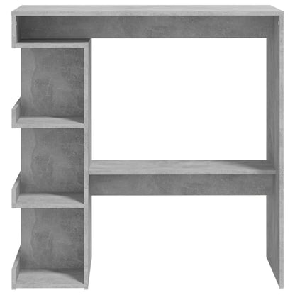 Table de bar étagère de rangement Gris béton Bois d'ingénierie