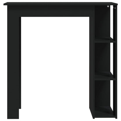 Table de bar avec étagère Noir 102x50x103,5cm Bois d'ingénierie