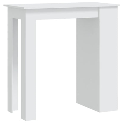 Table de bar rangement Blanc 102x50x103,5 cm Bois d'ingénierie