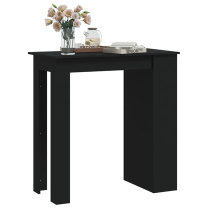 Table de bar et rangement Noir 102x50x103,5cm Bois d'ingénierie