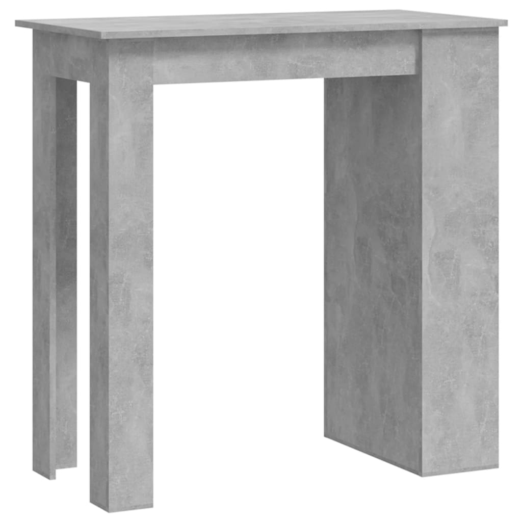 Table de bar à étagère de rangement Gris béton 102x50x103,5 cm