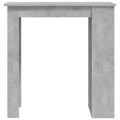 Table de bar à étagère de rangement Gris béton 102x50x103,5 cm