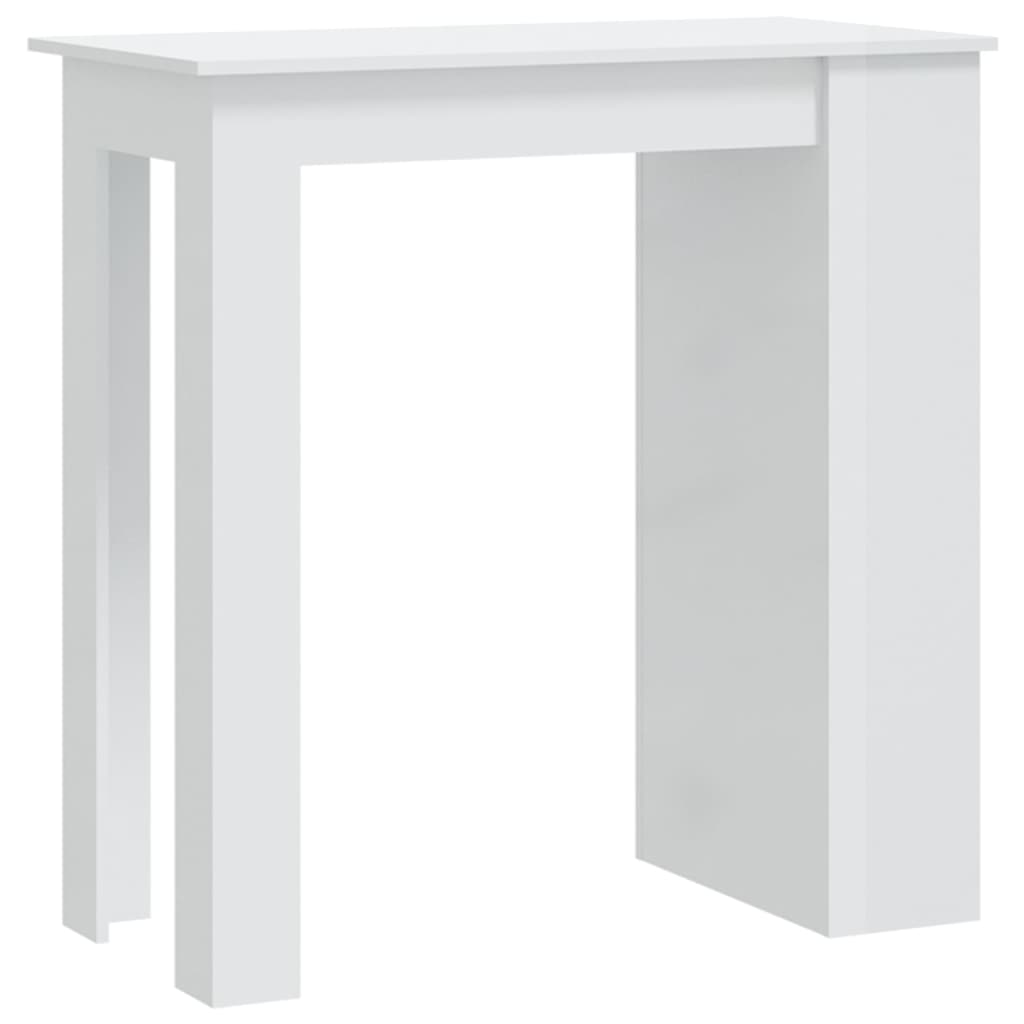 Table de bar étagère de rangement Blanc brillant 102x50x103,5cm