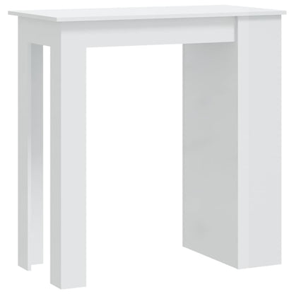 Table de bar étagère de rangement Blanc brillant 102x50x103,5cm