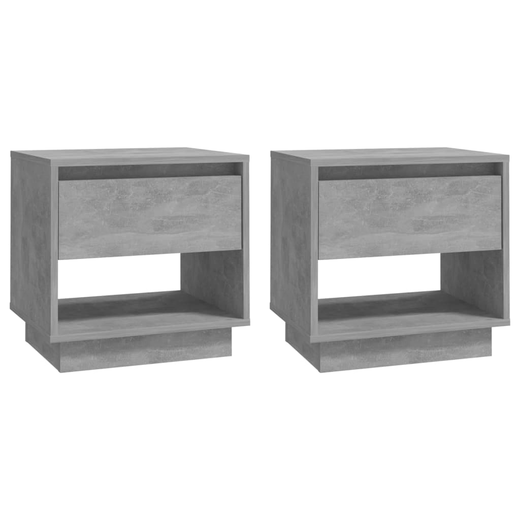 Tables de chevet 2 pcs Gris béton 45x34x44 cm Bois d'ingénierie