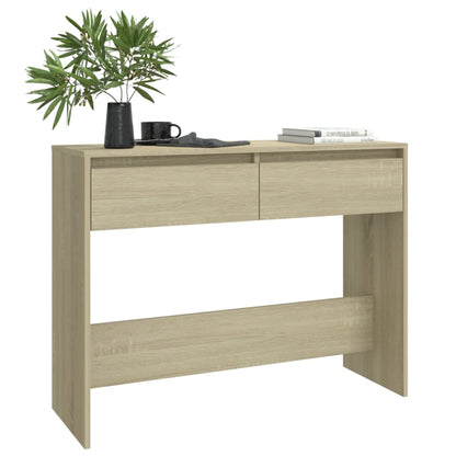 Table console chêne sonoma 100x35x76,5 cm bois d'ingénierie