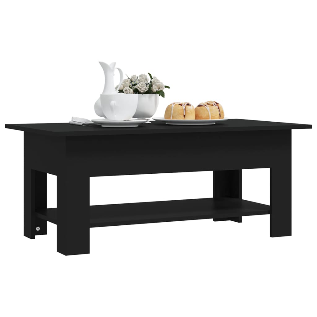 Table basse noir 102x55x42 cm bois d'ingénierie