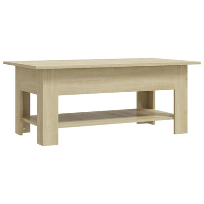 Table basse chêne sonoma 102x55x42 cm bois d'ingénierie