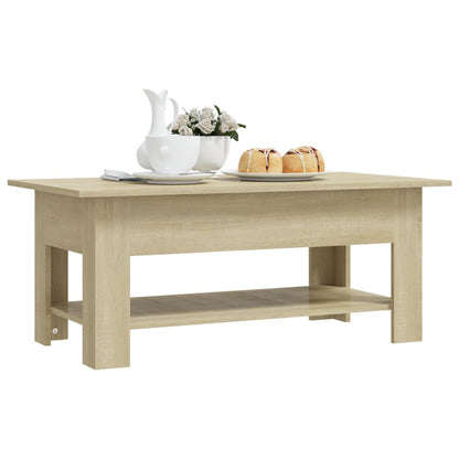 Table basse chêne sonoma 102x55x42 cm bois d'ingénierie