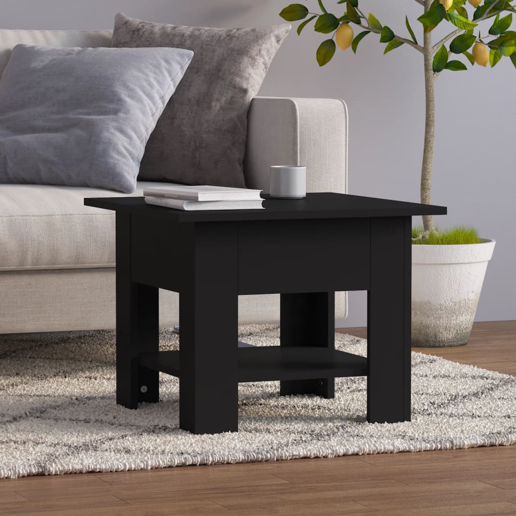 Table basse noir 55x55x42 cm bois d'ingénierie