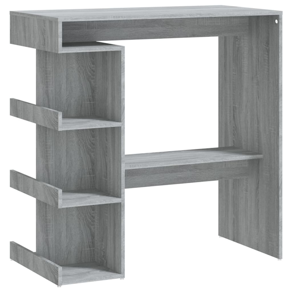 Table de bar et étagère de rangement Sonoma gris 100x50x101,5cm