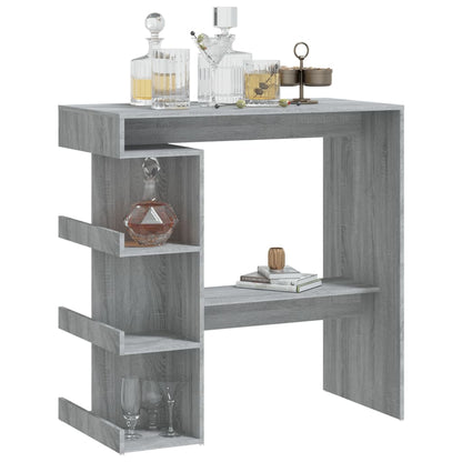 Table de bar et étagère de rangement Sonoma gris 100x50x101,5cm