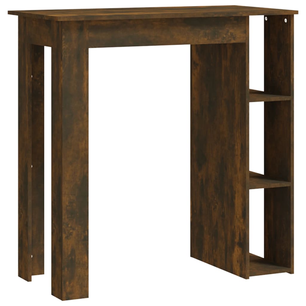 Table de bar avec étagère chêne fumé bois d'ingénierie