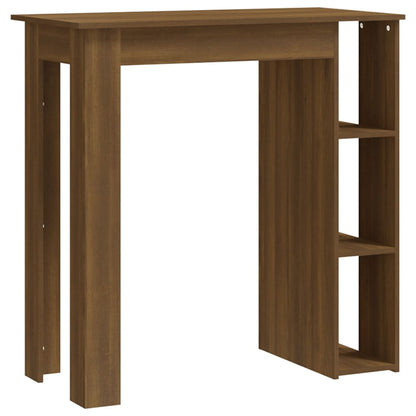 Table de bar avec étagère chêne marron bois d'ingénierie