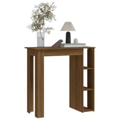 Table de bar avec étagère chêne marron bois d'ingénierie