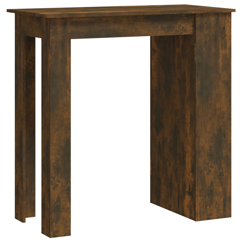 Table de bar et étagère de rangement Chêne fumé 102x50x103,5 cm