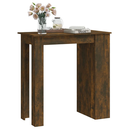 Table de bar et étagère de rangement Chêne fumé 102x50x103,5 cm