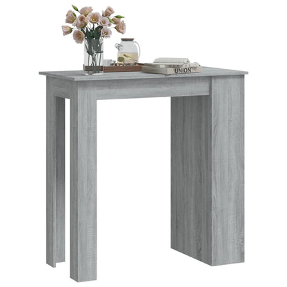 Table de bar avec rangement sonoma gris bois d'ingénierie