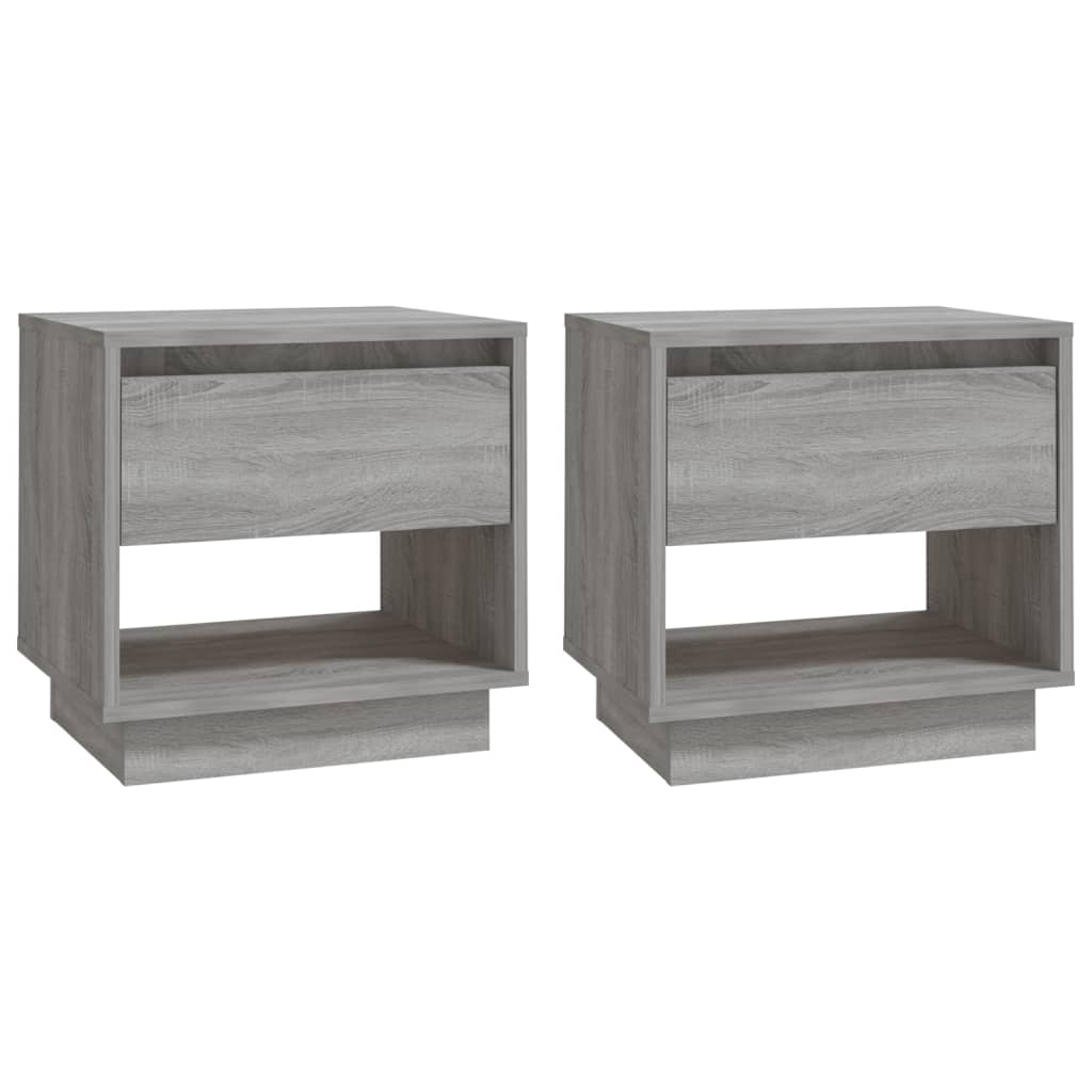 Tables de chevet 2 pcs Sonoma gris 45x34x44cm Bois d'ingénierie