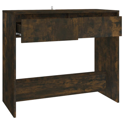 Table console chêne fumé 89x41x76,5 cm bois d'ingénierie