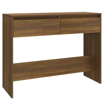 Table console chêne marron 100x35x76,5 cm bois d'ingénierie