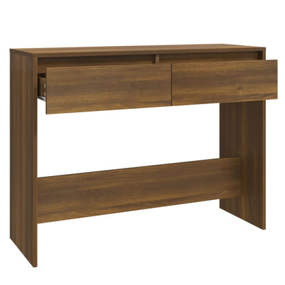 Table console chêne marron 100x35x76,5 cm bois d'ingénierie